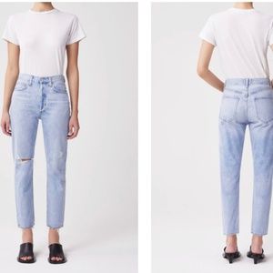 AGOLDE Riley High Rise Straight Crop Jeans in Shattter size 24